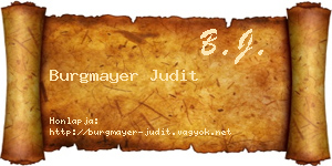 Burgmayer Judit névjegykártya